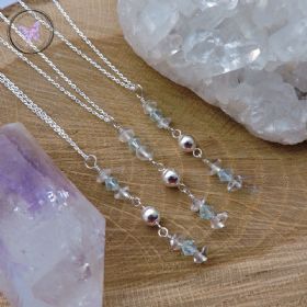 Topaz & Silver Pendant Necklace with Swarovski Crystals